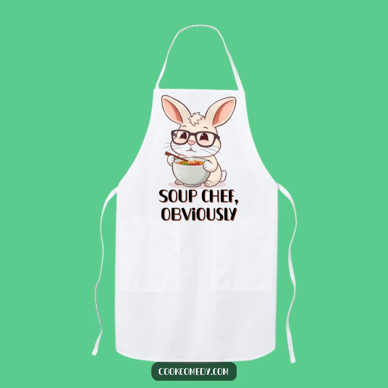 Funny Rabbit Chef Apron: Cook with Tiny Soup Tasting Elegance