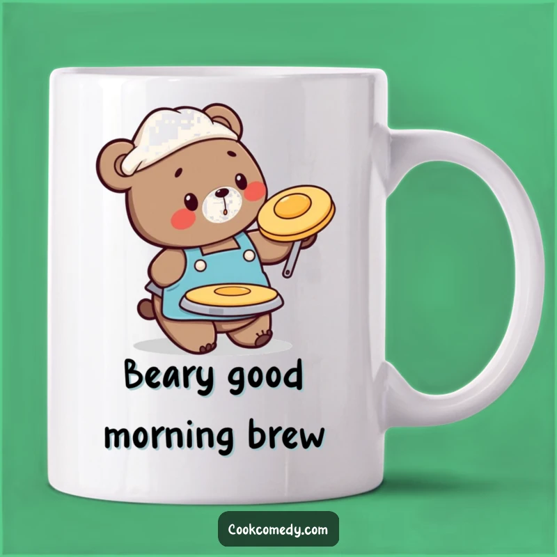 Funny Bear Chef Flipping Pancake Mug: A Hilarious Breakfast Gift