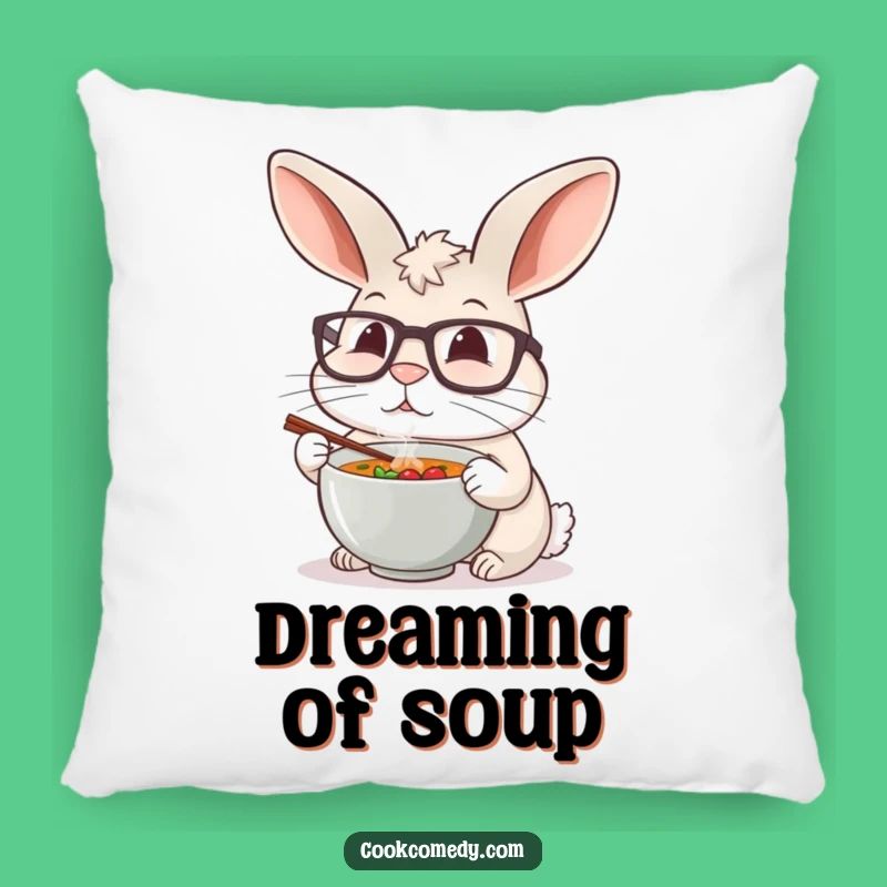 Funny Rabbit Chef Pillow: Snuggle Up with Tiny Soup Comfort
