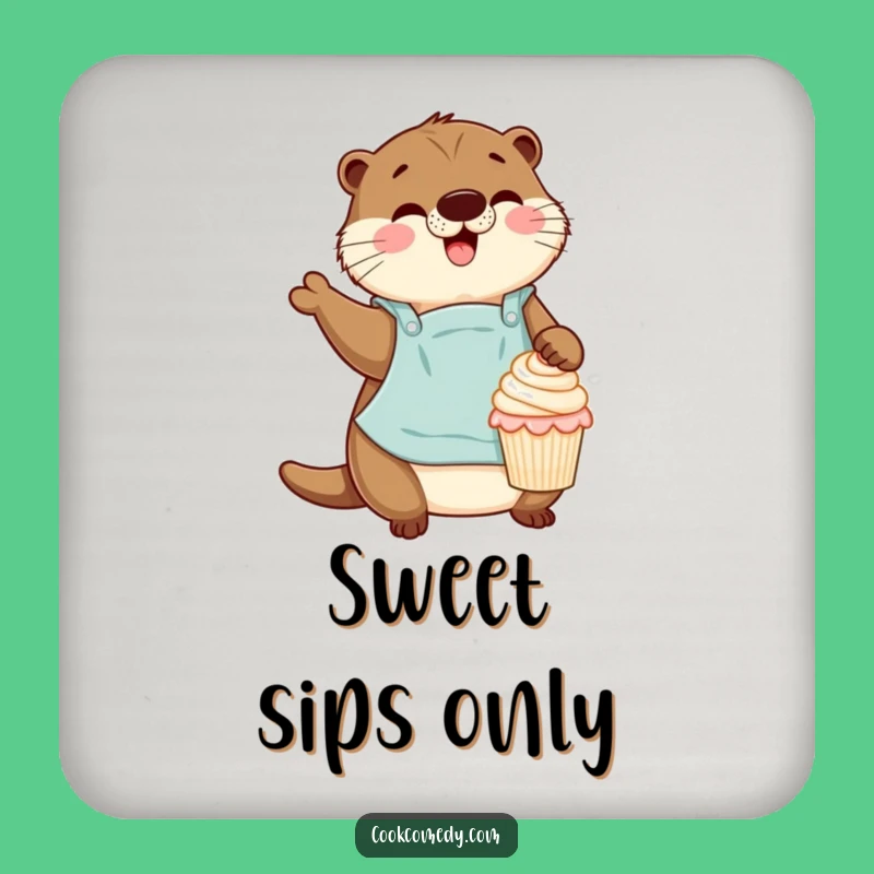 Funny Otter Baker Coaster: Protect Surfaces with Cupcake Decorating Charm