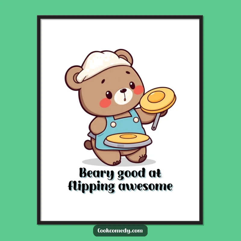 Free Printable Bear Pancake Wall Art - Flippin' Fun Decor!