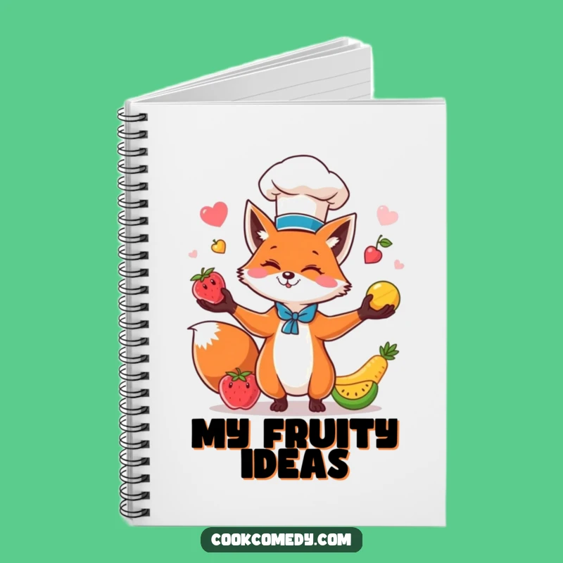Funny Fox Chef Notebook: Jot Down Ideas with Hilarious Fruit Juggling Flair